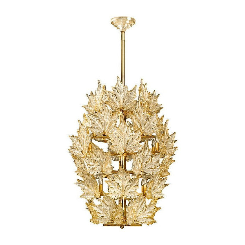 Six-Arm Crystal Chandelier in Gold / Gold Luster, Satin Gilded