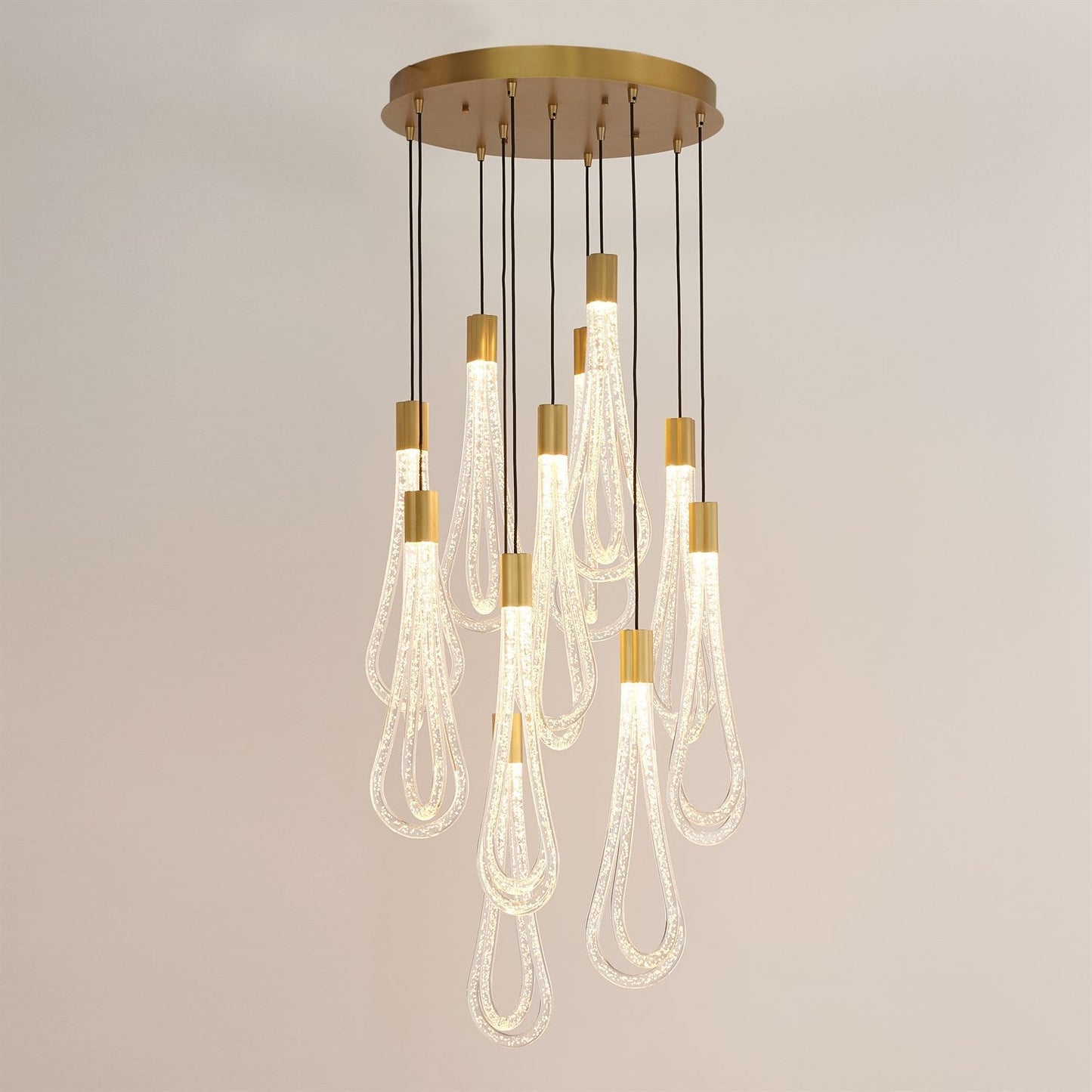 22-Light Satin Brass Raindrop Chandelier / Default Title