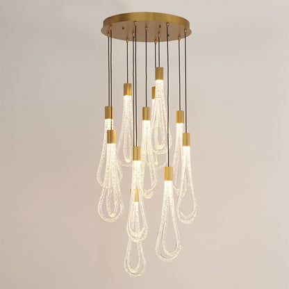 22-Light Satin Brass Raindrop Chandelier / Default Title