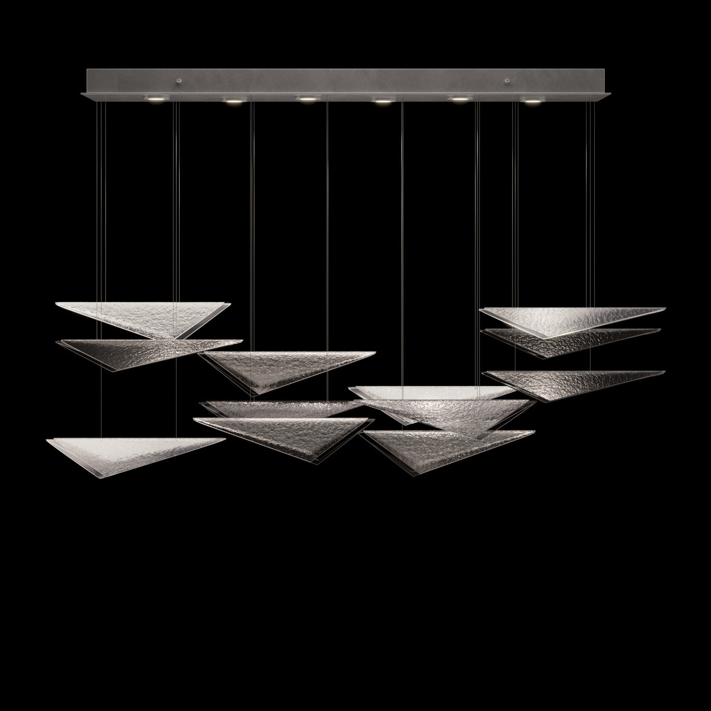 58-Inch Textured Glass Rectangular Pendant Light