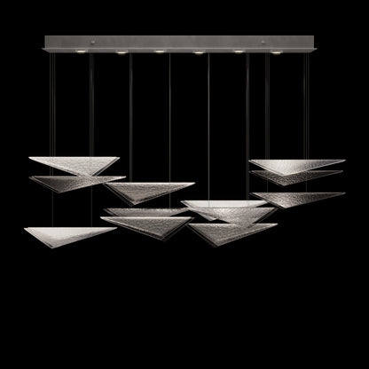 58-Inch Textured Glass Rectangular Pendant Light
