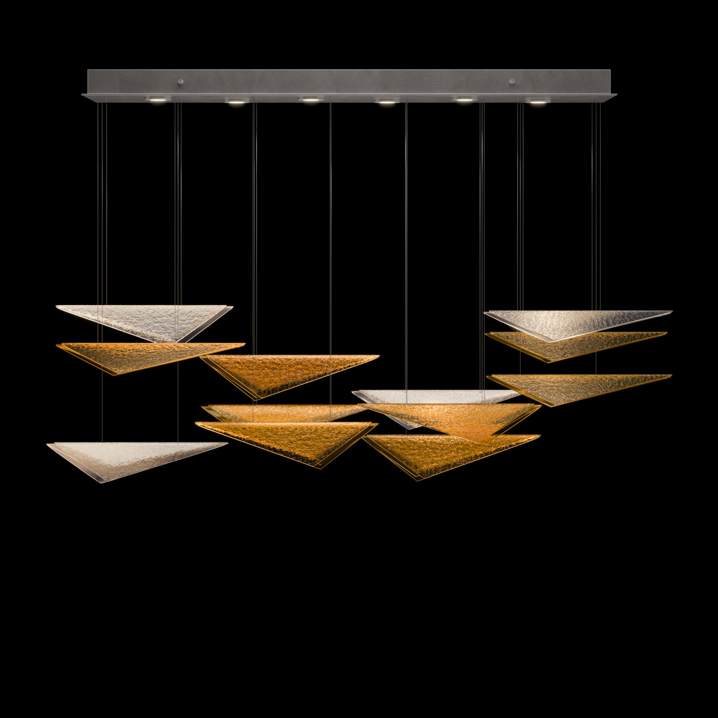 58-Inch Textured Glass Rectangular Pendant Light