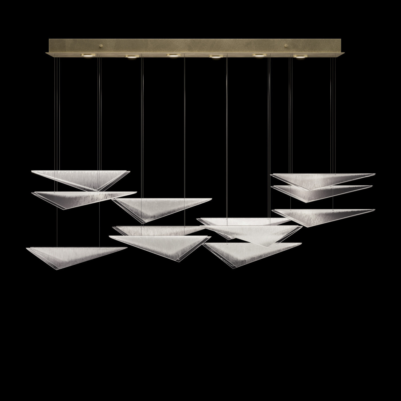 58-Inch Textured Glass Rectangular Pendant Light