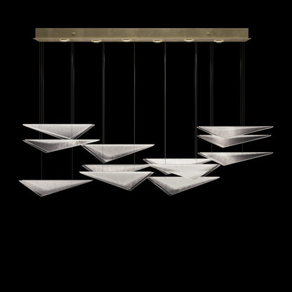 58-Inch Textured Glass Rectangular Pendant Light