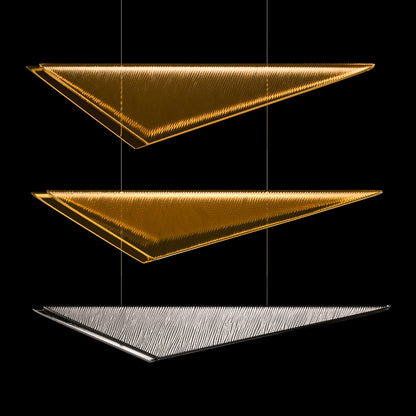 58-Inch Textured Glass Rectangular Pendant Light / Soft Gold / Amber Linear
