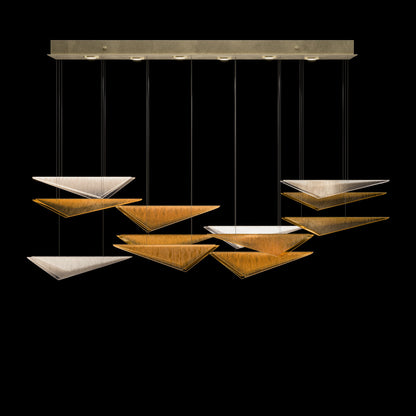 58-Inch Textured Glass Rectangular Pendant Light