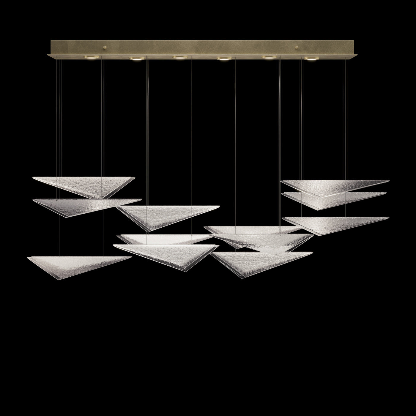 58-Inch Textured Glass Rectangular Pendant Light