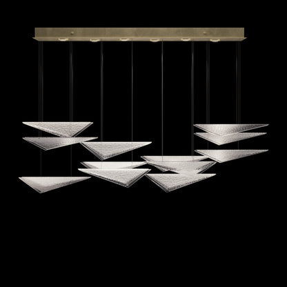 58-Inch Textured Glass Rectangular Pendant Light