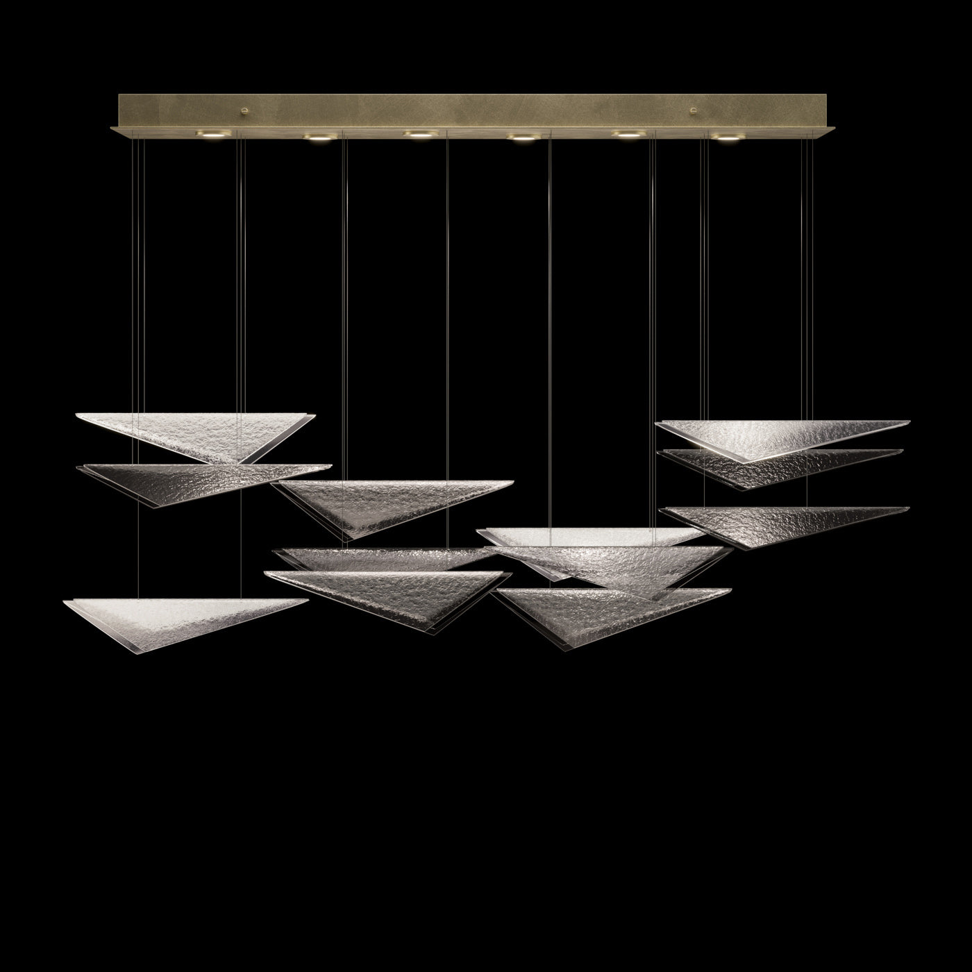 58-Inch Textured Glass Rectangular Pendant Light