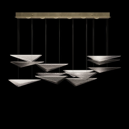 58-Inch Textured Glass Rectangular Pendant Light