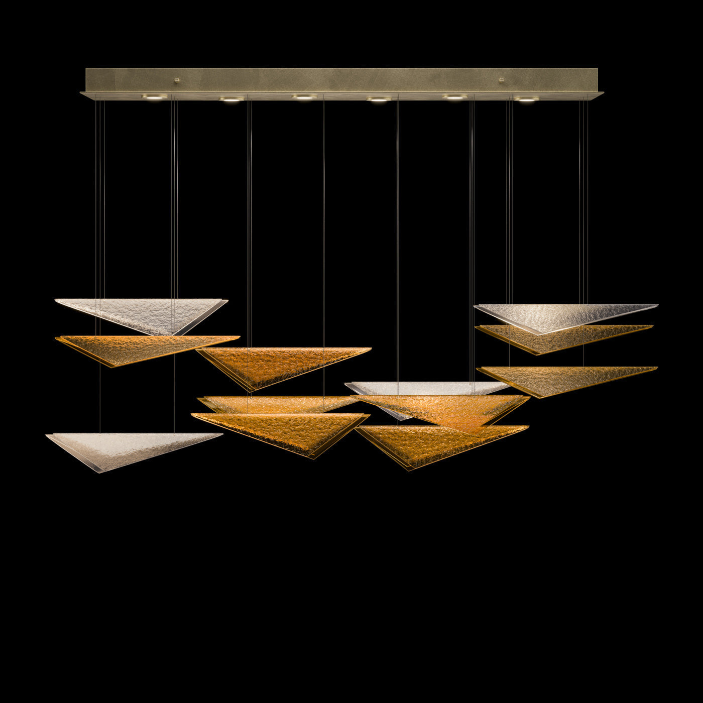 58-Inch Textured Glass Rectangular Pendant Light