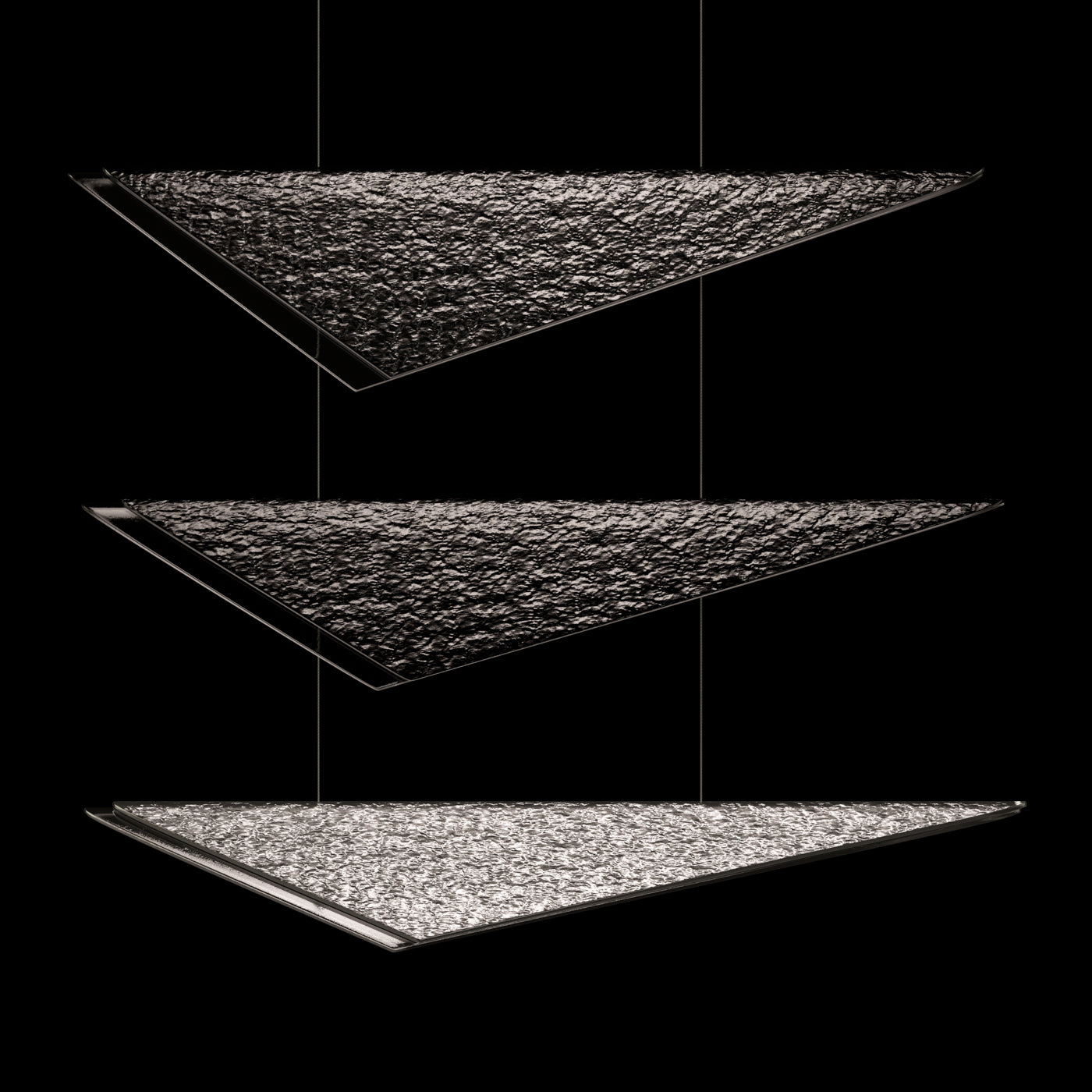 58-Inch Textured Glass Rectangular Pendant Light