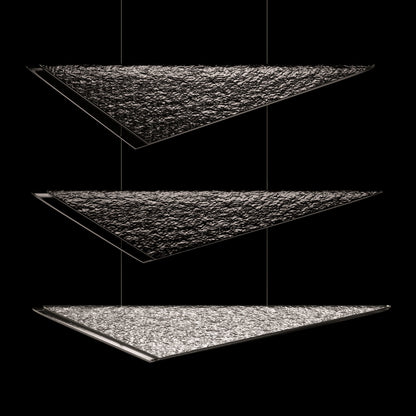 58-Inch Textured Glass Rectangular Pendant Light