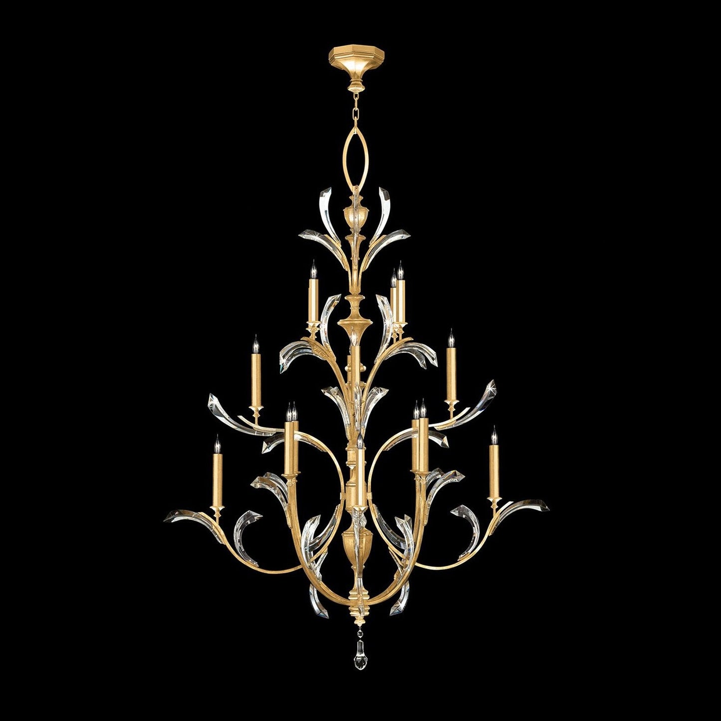Fine Art Beveled Arcs 56" Chandelier / Gold
