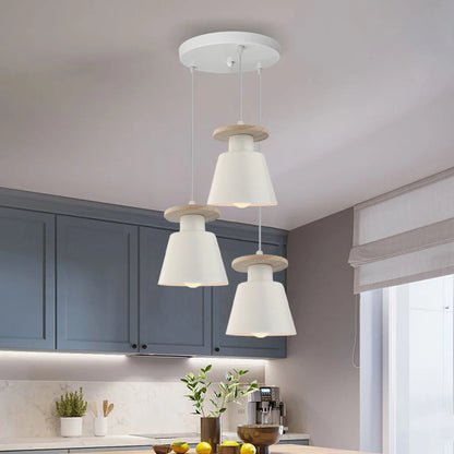 Iron LED Pendant Light in Black or White / Light Source Not Included / White