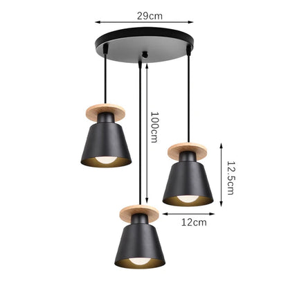 Iron LED Pendant Light in Black or White / 9W Warm Light / White