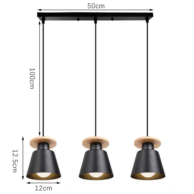 Iron LED Pendant Light in Black or White / 9W Warm Light / Disc White