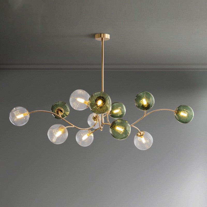 Nordic Green 6–12 Light Chandelier / 12 Heads / Cold Light
