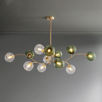 Nordic Green 6–12 Light Chandelier / 12 Heads / Cold Light