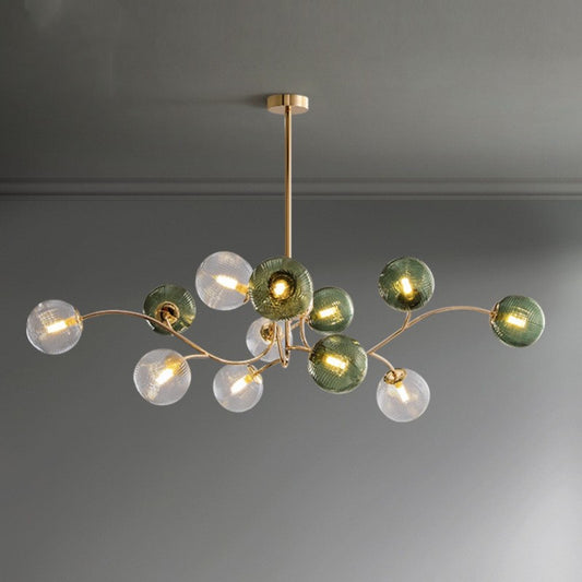 Nordic Green 6–12 Light Chandelier / 12 Heads / Cold Light
