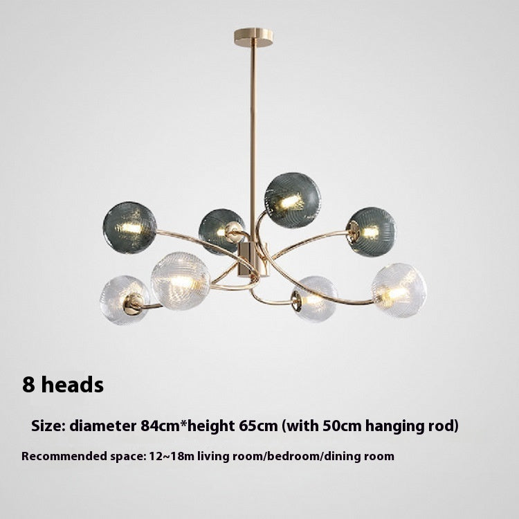 Nordic Green 6–12 Light Chandelier / 12 Heads / White Light